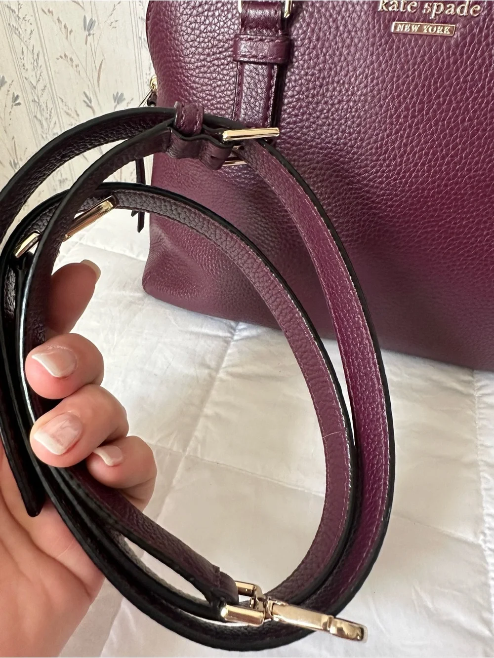 Kate Spade Plum Pebbled Leather Satchel